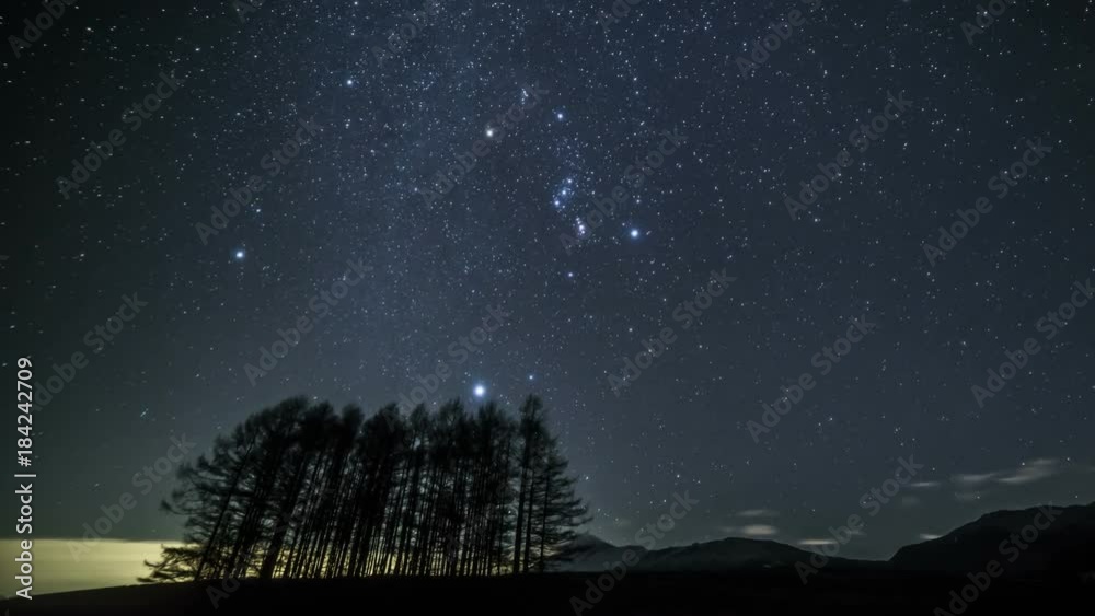 嬬恋から浅間山と冬の星空Timelapse 嬬恋から浅間山と冬の星空Timelapse