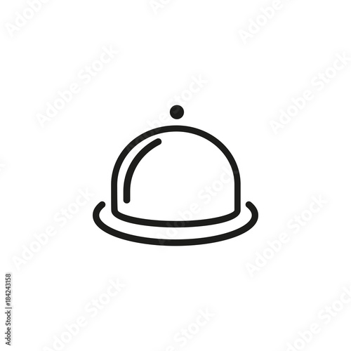 Dish with cloche line icon