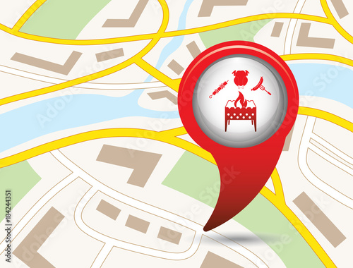 Brazier, kebab, chicen and sausage icon