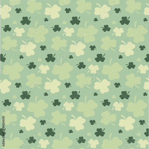 Seamless repeating pattern from clover to St. Patrick's Day