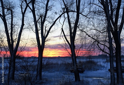 amazing frosty sunrise