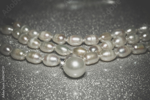 White Pearl Necklace Retro