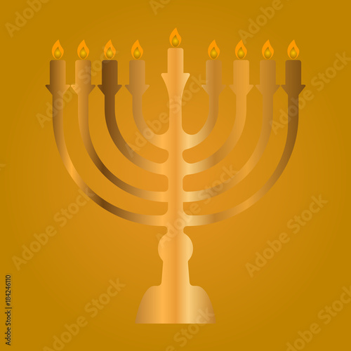 Menorah for Hanukkah, Vector illustration.