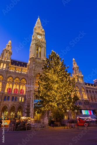 Photography Christmas Market near City Hall in Vienna Austria