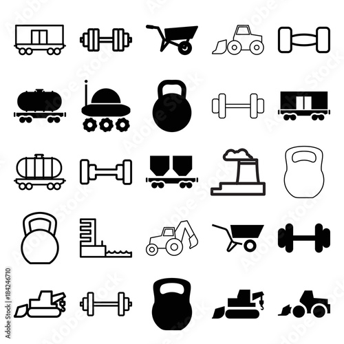 Set of 25 heavy filled and outline icons