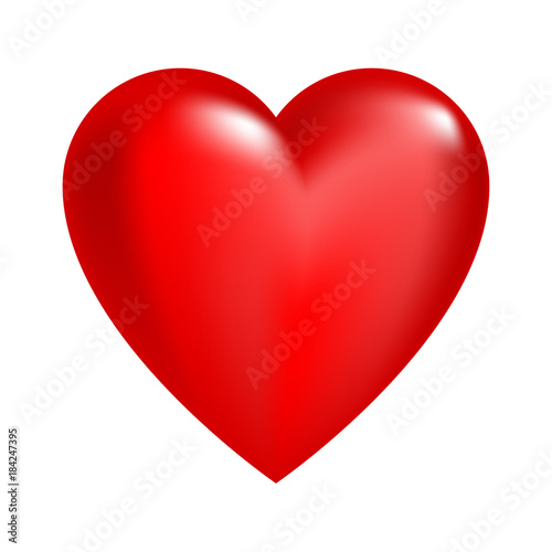 Red heart on a white background