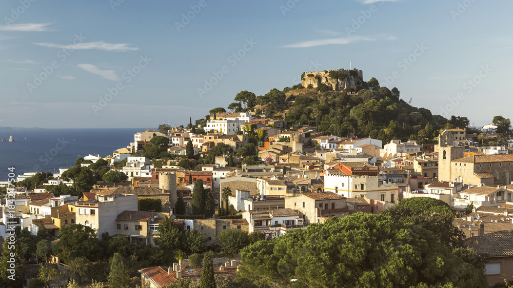 Begur with Castle, a typical Spanish town in Catalonia, Spain