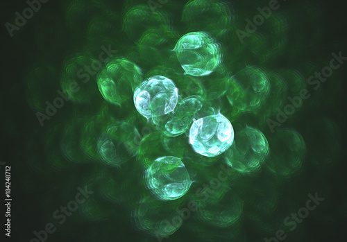 Distorted glass bokeh green abstract background