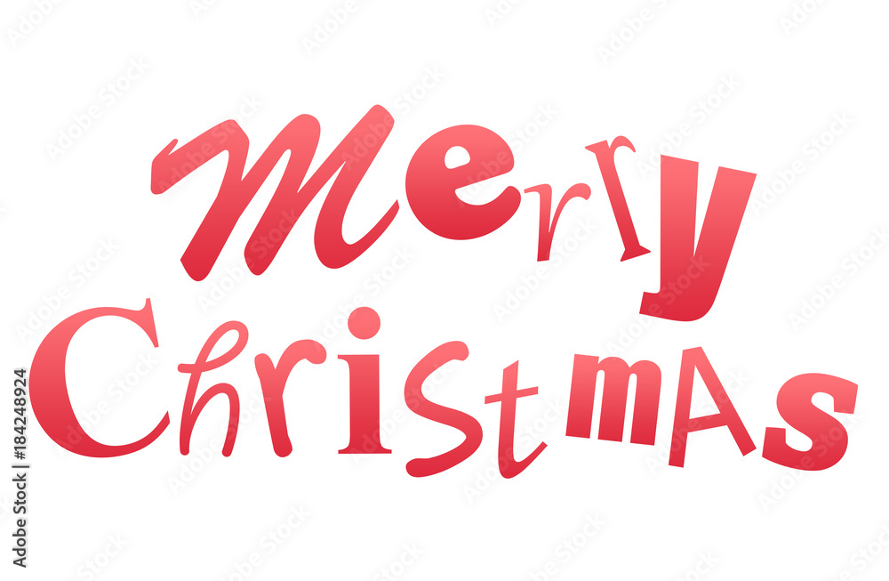 Merry Christmas inscription isolated on white background