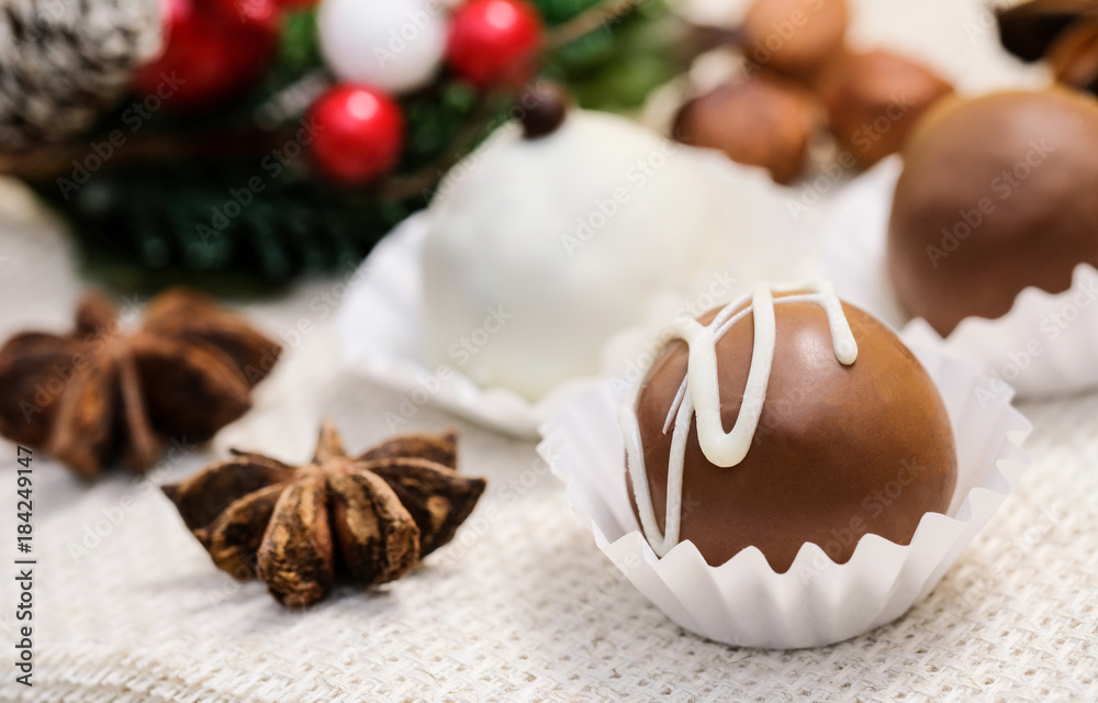 Delicious truffles and star anise Delicious truffles and star anise