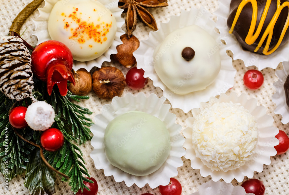Delicious truffles and cranberry Delicious truffles and cranberry