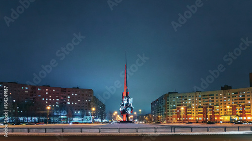 Severodvinsk night, the monument photo