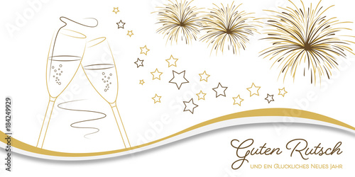 Silvester Sektglas - Gold DE