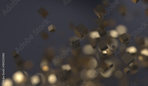 3D Rendering Of Shallow Dof Cubes With Bokeh Blurred Background © IM_VISUALS