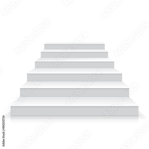 White stairs realistic illustration, vector Fototapeta