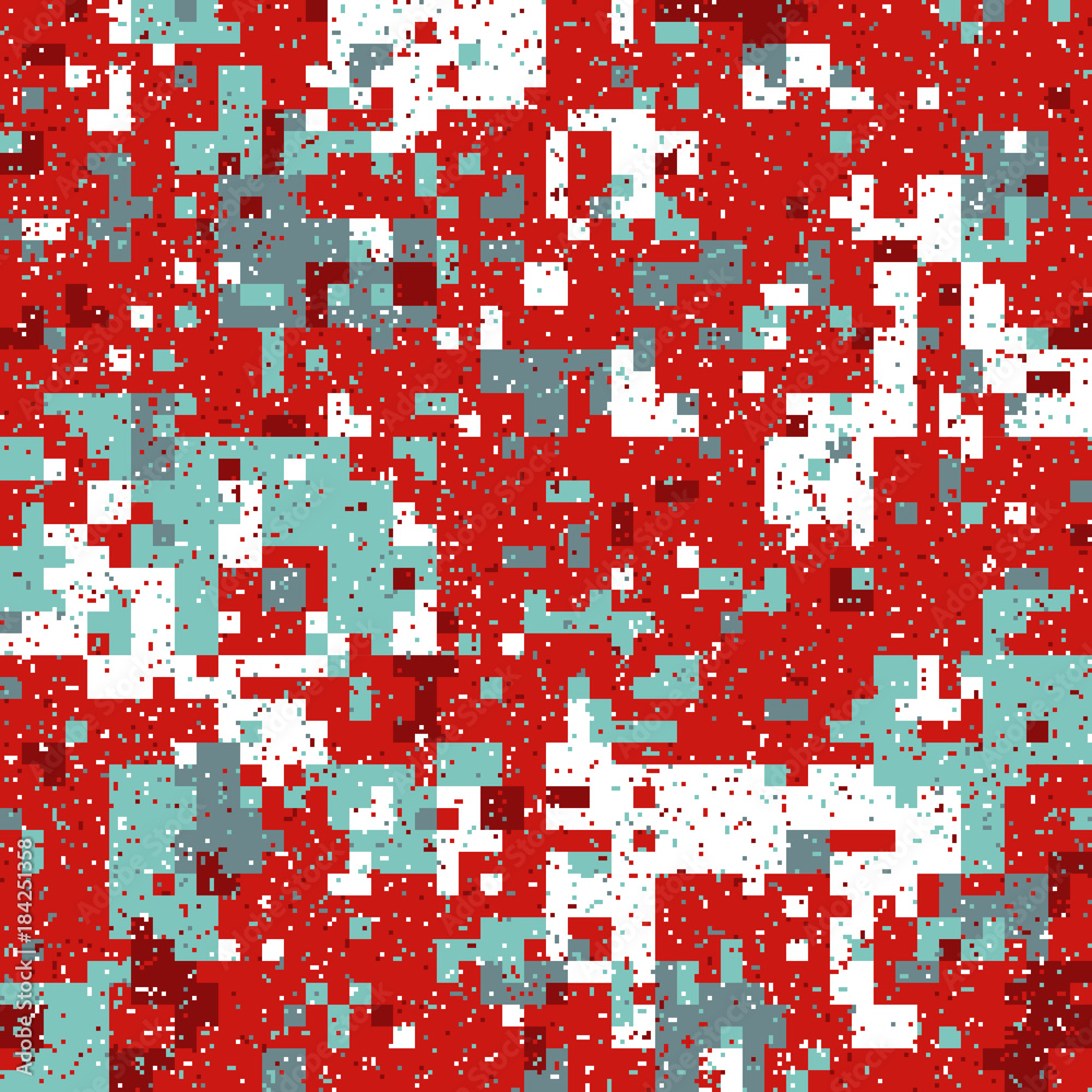 Fototapeta premium Christmas Pixel Pattern