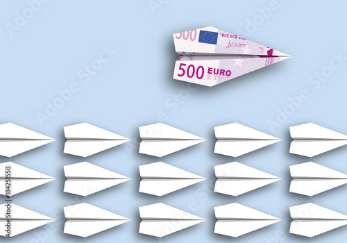 origami - concept - idée - avantage - privilège - symbole - avion de papier - richesse