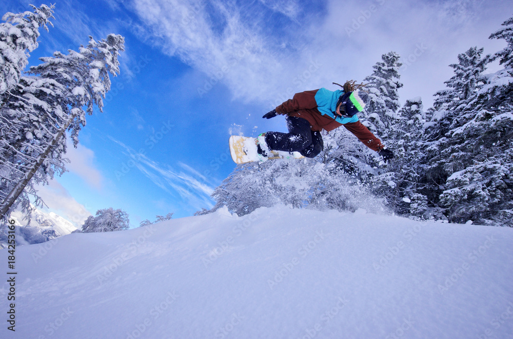snowboard en poudreuse - saint pierre de chartreuse