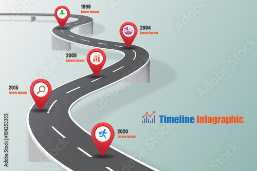 Business road map timeline infographic expressway concepts designed for abstract background template milestone diagram process technology digital marketing data presentation chart Vector illustration