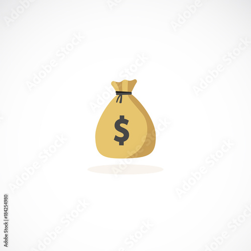 Full moneybag icon. Money sign bag illustration