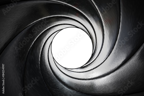 Fotografie View through twisted gun barrel. 3D rendered illustration.