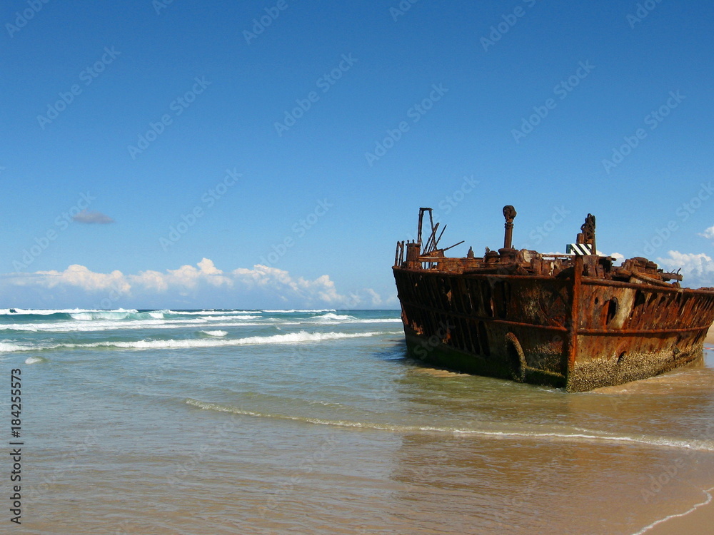 rusty war vessel