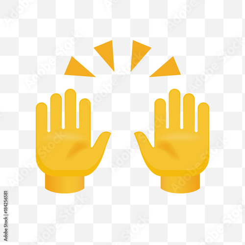 Clapping Hands with Crossed Fingers on Transparent Background. Isolated Vector Illustration 