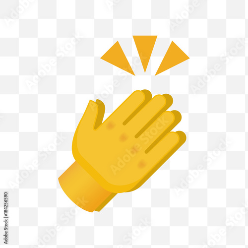 Clapping Hands with Crossed Fingers on Transparent Background. Isolated Vector Illustration