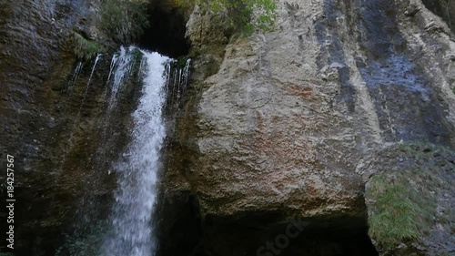 Waterfall on a mountain river in the forest, gorges of Kakuetta. photo