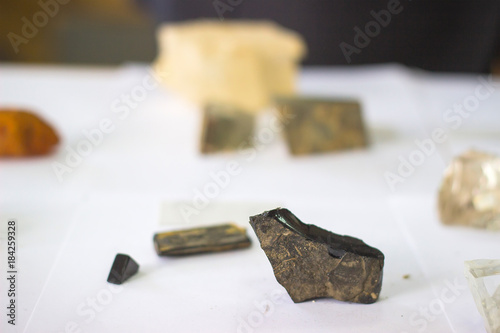 Fototapeta Naklejka Na Ścianę i Meble -  dirty topaz nestled in bedrock found in Ukraine