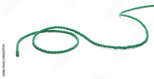 Green rope isolated on white background