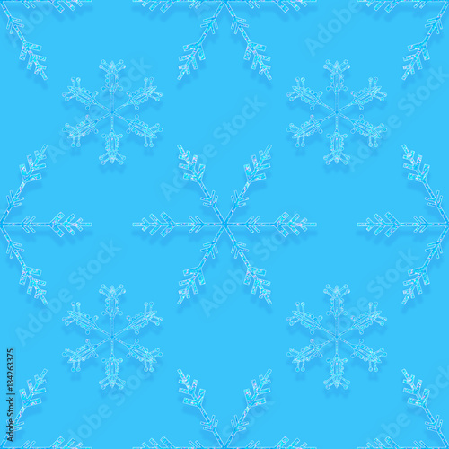 Blue seamless background with snowflakes