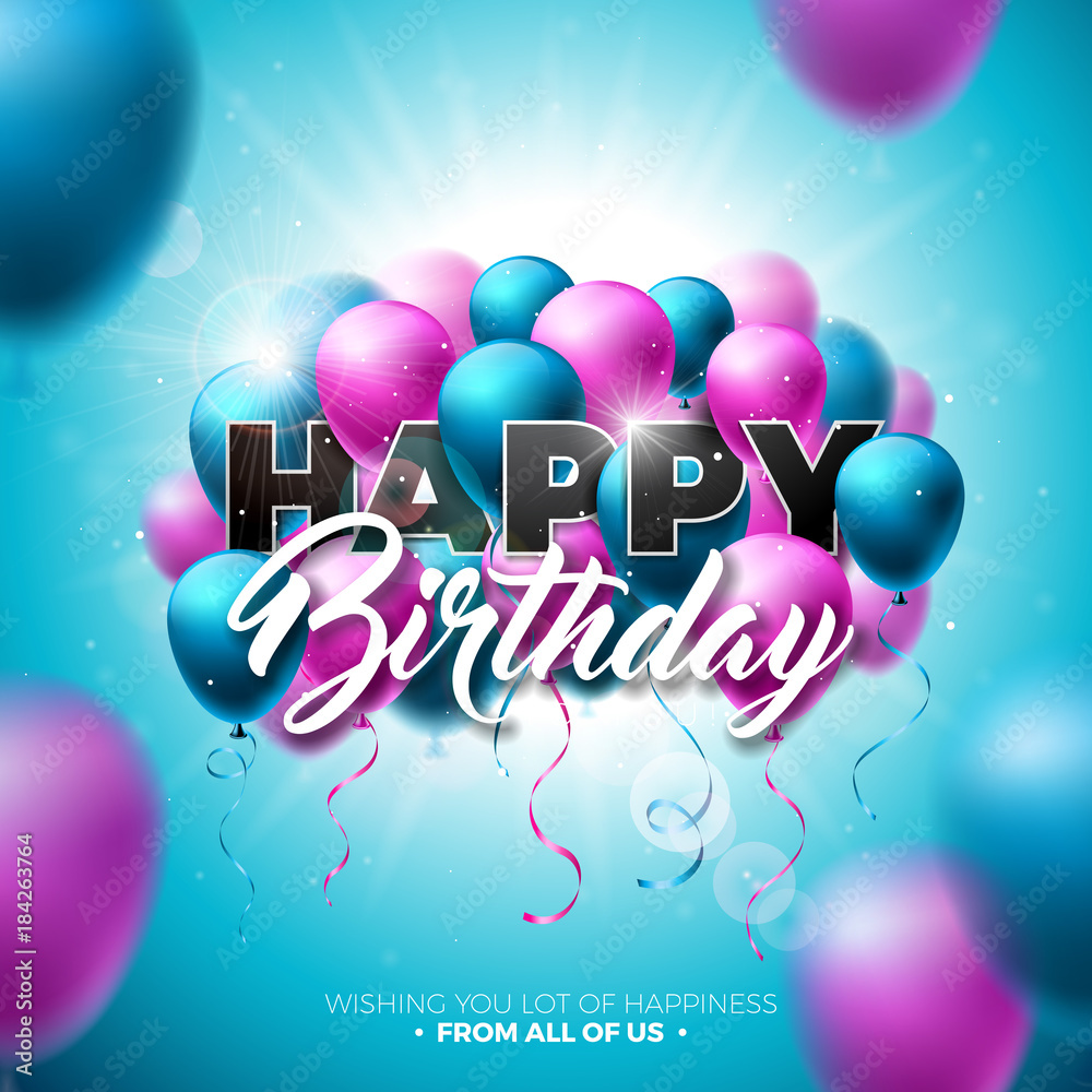 Unique and modern 3D happy birthday background for a trendy celebration