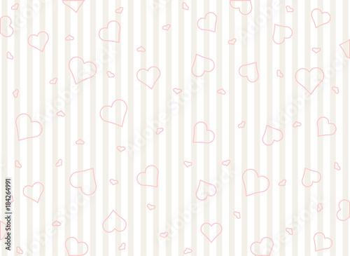 ハート　ストライプ背景