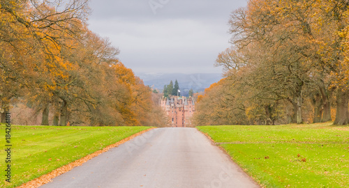 Royal Glamis Castle in Autumn Scotland. photo