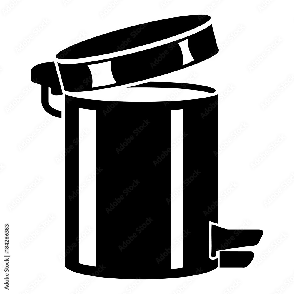Trash bin icon, simple style Trash bin icon, simple style