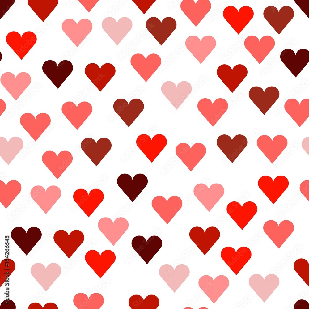 Happy Valentine's day. pattern of red hearts