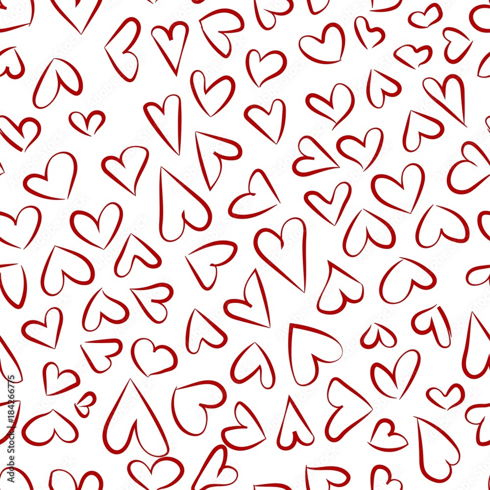 Happy Valentine's day. pattern of red hearts
