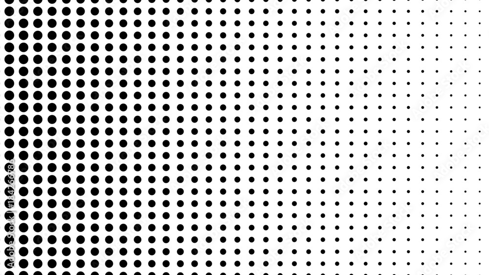 Dynamic black and white composition. Halftone element. 3d rendering