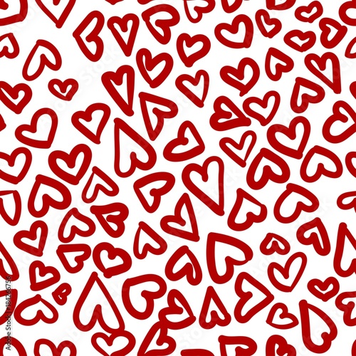 Happy Valentine s day. pattern of red hearts