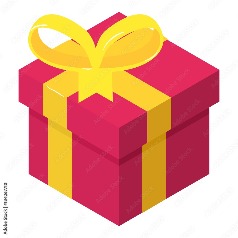 Obraz premium Christmas gift icon, isometric 3d style