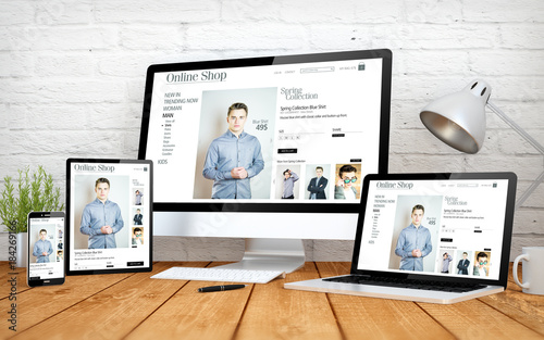 online shop website responsive design screen multidevices photo