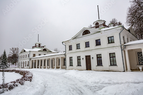 MOSCOW REGION, RUSSIA - DECEMBER 9, 2017: Architecture of the winter historical Manor Serednikovo. Built in the 18th century

