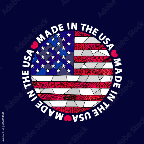UNITED STATES FLAG ZENTANGLE MADE IN THE USA 2