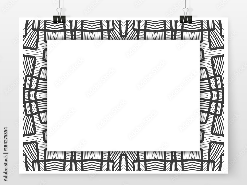 Ethnic ornament frame template binder clips poster mock up 1 Ethnic ornament frame template binder clips poster mock up 1