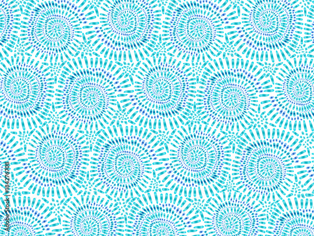 Boho tie dye background texture watercolor effect vector blue