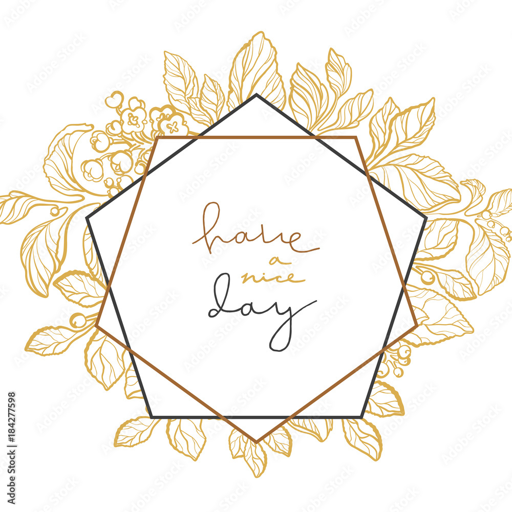 Vector wedding floral template with lettering Vector wedding floral template with lettering