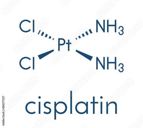 Cisplatin cancer chemotherapy drug molecule. Skeletal formula.