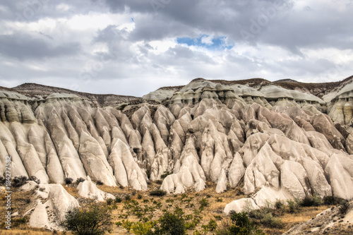 Inside the red and rose valley in Cappadocia in Turkey 