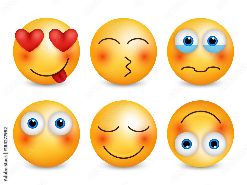 Set of emoji. Smileys vector set. Isolated vector illustration Set of emoji. Smileys vector set. Isolated vector illustration
